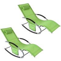 SoBuy Outdoor Rocking Lounger - Breathable Textilene - Modern in Green | Size: 150 cm x 60 cm