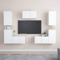 Berkfield Home 7 Piece TV Cabinet Set White Engineered Wood
