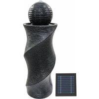 Gardenwize Solar Twisted Ball Water Feature with Warm White LED Lights & Battery Backup in Dark Grey