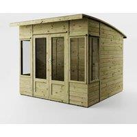 Mercia 8 x 8 Feet Premium Helios Summerhouse - L295.1 x W247.6 x H215.7 cm in Brown