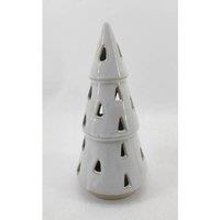 Love Lace Small White Ceramic Cut-Out Tree With LED Lights