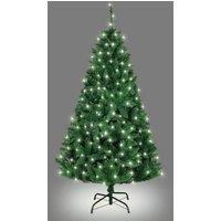Shatchi 7FT Prelit Green Bushy Imperial Pine Christmas Tree White LEDs