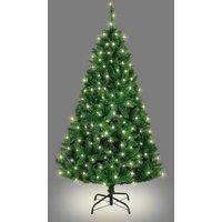Shatchi 5FT Pre-Lit Black Bushy Imperial Pine Artificial Deluxe Christmas Tree Hinged Branches Pencil Point Tips in Green