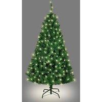 Shatchi 7FT Pre-Lit Green Bushy Imperial Pine Artificial Deluxe Christmas Tree Hinged Branches Pencil Point Tips