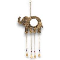 KDMD Indian Chimes - Elephant Large Mirror 4 Bells in Gold