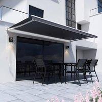 Primrose Awnings Essential Manual Retractable Awning 2.5m Wide in Charcoal