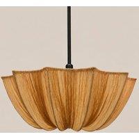 CGC Lighting Lilou 52cm Bronze Brown Taupe Ruffled Silk Inverted Flower Lampshade