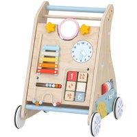 AIYAPLAY Wooden Baby Walker with Detachable Double-Sided Activity Board in Natural