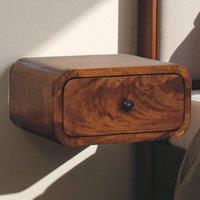 Direct Wicker Solid Wood Avora Mini Wall-Mounted Chestnut Nightstand, 1 Drawer in Dark Brown | Size: 1 Pack