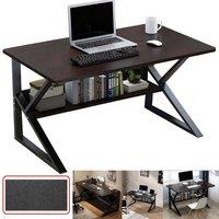 EONLION Computer Desk Laptop Pc Study Table Office Desk Workstation Shelf in Black