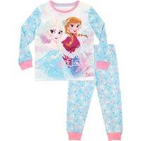 Disney Girl's Frozen Elsa & Anna Pyjamas in Blue | Size: 2-3 Years