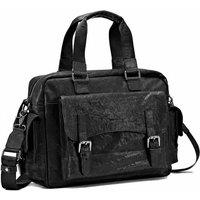 Woodland Leathers Men's Genuine Leather Satchel Briefcase in Black