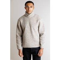 Tokyo Laundry Men's Oversized Funnel Neck Fleece in Beige | Size: Large