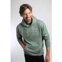 Weird Fish Men's Perranporth Embossed Grindle Hoodie in Light Green | Size: 2XL