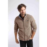 Weird Fish Men's Shires Full Zip Grid Fleece in Chocolate | Size: Large