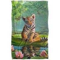 JQ Licensing - Jlo Baby Tiger & Lilies Silky Touch Super Soft Throw Blanket | Size: Large
