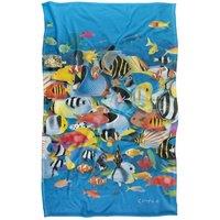 JQ Licensing - Royce Mcclure Tropic Fish Day Dive Silky Touch Super Soft Throw Bla | Size: Large
