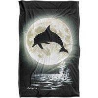 JQ Licensing - Royce Mcclure Dolphin Moon Silhouette Silky Touch Super Soft Throw | Size: Large