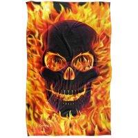 JQ Licensing - Royce Mcclure Flaming Skull Silky Touch Super Soft Throw Blanket | Size: Large