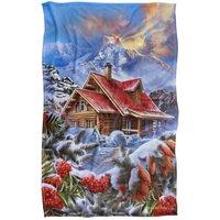 JQ Licensing - En Winter Cabin Silky Touch Super Soft Throw Blanket | Size: Large