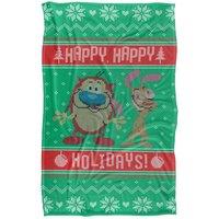 Ren & Stimpy Ren & Stimpy Swearter Silky Touch Super Soft Throw Bl | Size: Large