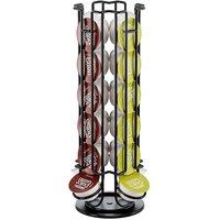 YnysTec Rotating 24 Slot Tower Stand for Coffee Pod Capsules Revolving Rack in Black