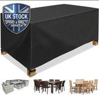 YnysTec Heavy Duty Waterproof Garden Patio Furniture Cover for Rattan Table in Black | Size: 270 cm x 180 cm x 90 cm