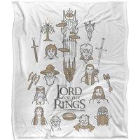 Lord of the Rings Doodle Icons Silky Touch Super Soft Throw Blanket | Size: Large