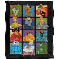 Scooby-Doo! Scoobydoo Character Squares Silky Touch Super Soft Throw Blanket | Size: Extra Large