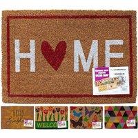 BARGAINS-GALORE Natural Coco Printed Door Mat Home Coir Entrance Door Home 40 X 60cm | Size: 40 X 60 cm