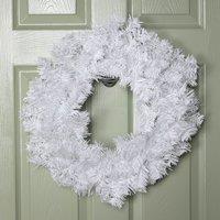 Samuel Alexander 50cm Hanging Plain White Christmas Wreath with PVC Branches