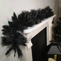 Samuel Alexander 6ft (1.8m) Premier PVC Plain Black Tipped Artificial Christmas Halloween Garland