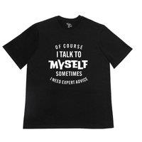 Coopers of Stortford Talk to Myself Slogan Print T-Shirt, 100% Cotton in Black | Size: Medium