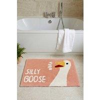 Mooky Mats Silly Goose Bath Mat in Baby Pink