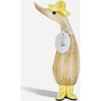 DCUK Spotty Hat & Wellies Duckling Ornament - Wooden Figurine in Pink