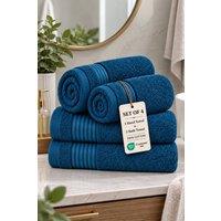 Pamposh Premium Cotton Bath & Hand Towel Set of 4 - 500 GSM in Teal