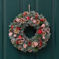 Scottish Everlastings Ltd 41cm Candy Cane & Berry Wreath in Red