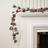 Scottish Everlastings Ltd 160cm Candy Cane Garland in Red
