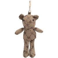 Signare London Bag Charm Keyring Accessory - B-Loved Beige Monogram Teddy Bear
