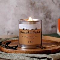 JAAM Caramel & Pumpkin Swirl Crackle Wick Candle For Autumn in Silver