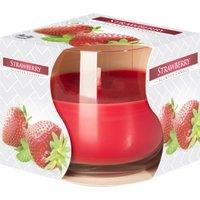 KDMD Scented Glass Jar Candle - Strawberry in Red