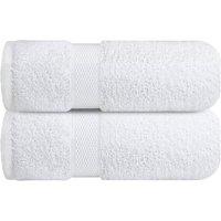 EONLION 2-Piece Premium Bath Towel Set Brilliant White, 100% Cotton in White