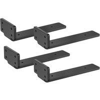 EONLION 4-Pack Heavy Duty Floating Shelf Brackets Black, 20cm / 8 Inch in Black | Size: 1000mm 2000mm