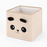 EONLION Foldable Coral Fleece Storage Basket Little Bear in Cream | Size: Large