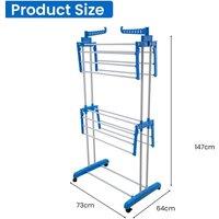 EONLION 3-Tier Foldable Clothes Airer Blue | Size: 100 cm x 15 cm