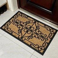 EONLION 70x45cm Doormat, Rubber Backed Entrance Rug Door mat brown 2 | Size: 100 cm x 1000 cm