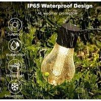 SPETLEK 20LED Solar Powered Retro Bulb String Light Garden in Black