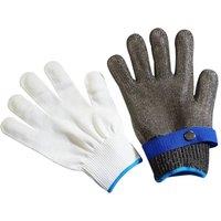 SPETLEK XL Stainless Steel Mesh Protective Glove Cut in Silver | Size: 10