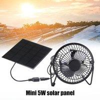 SPETLEK USB Solar Powered Fan Desk Portable Ventilator in Black
