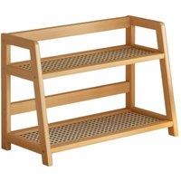 FORGEVIO 2 Tier Desktop Shelf Condiment Storage Rack in Natural | Size: 0.6m2
